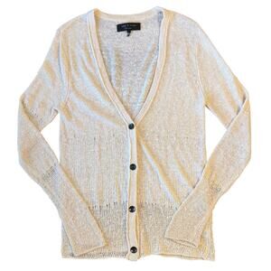 Rag & Bone Cardigan Sweater Knit Silk Viscose Button Beige Women’s Size Medium